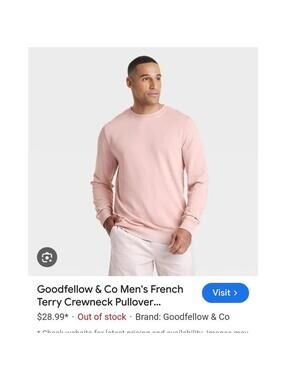 Mens Goodfellow & Co XL Pale Pink Crewneck sweatshirt also would fit womens XL